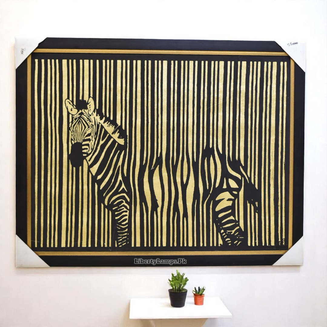 Monochrome Majesty Zebra Oil Painting – 3x4 Ft Canvas Art