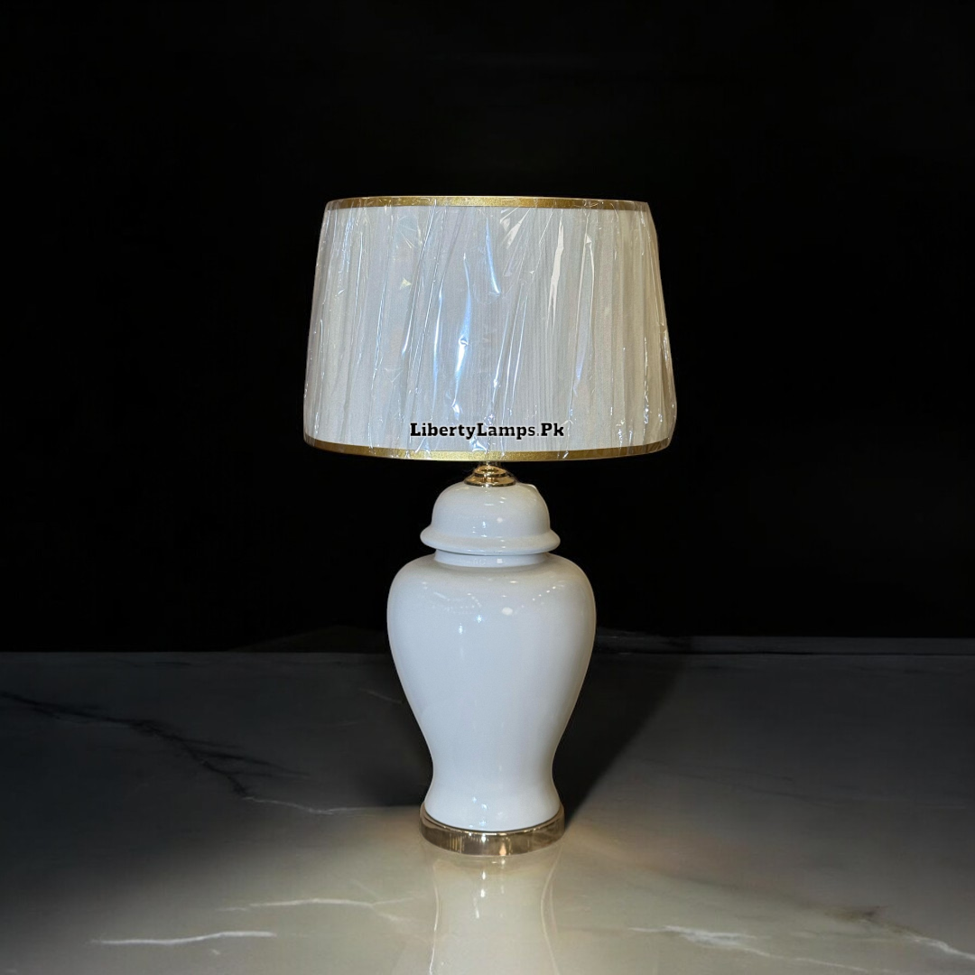 Elegant 28-Inch Off-White Ceramic Table Lamp (Pair) ๐กโจ