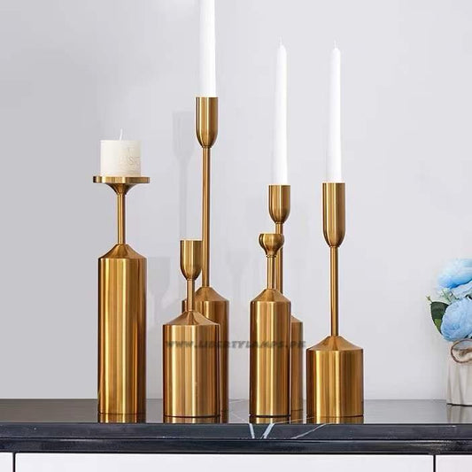 🕯️ Elegant Glow Metal Candle Stand Set (6 Pieces)