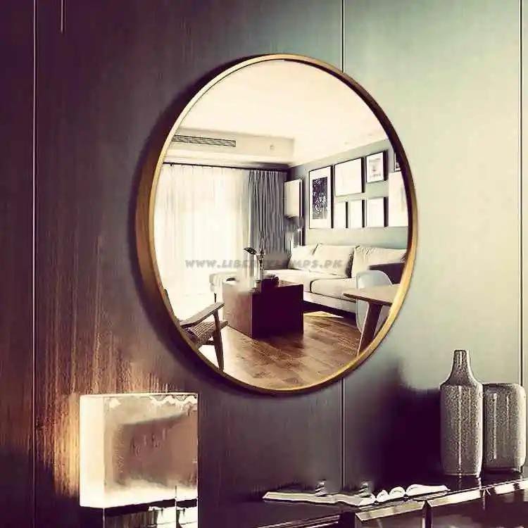 Luxe Circle – 36” Round Metal Wall Mirror (Imported)