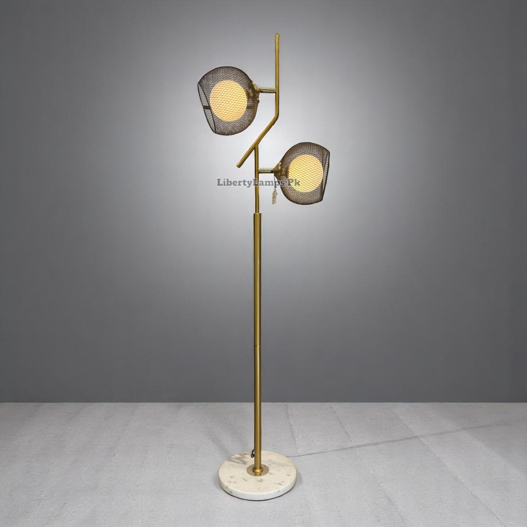 ✨ Luna Arc Dual Moon Floor Lamp – Dull Gold & Black Ultra Modern (Single) ✨