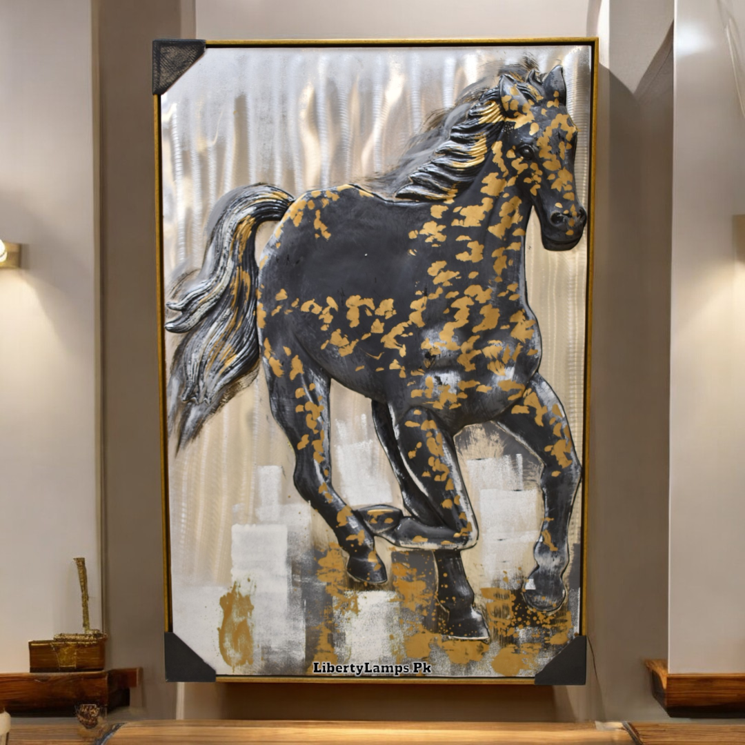 Majestic Gallop 3D Horse Painting (36x48 inches)