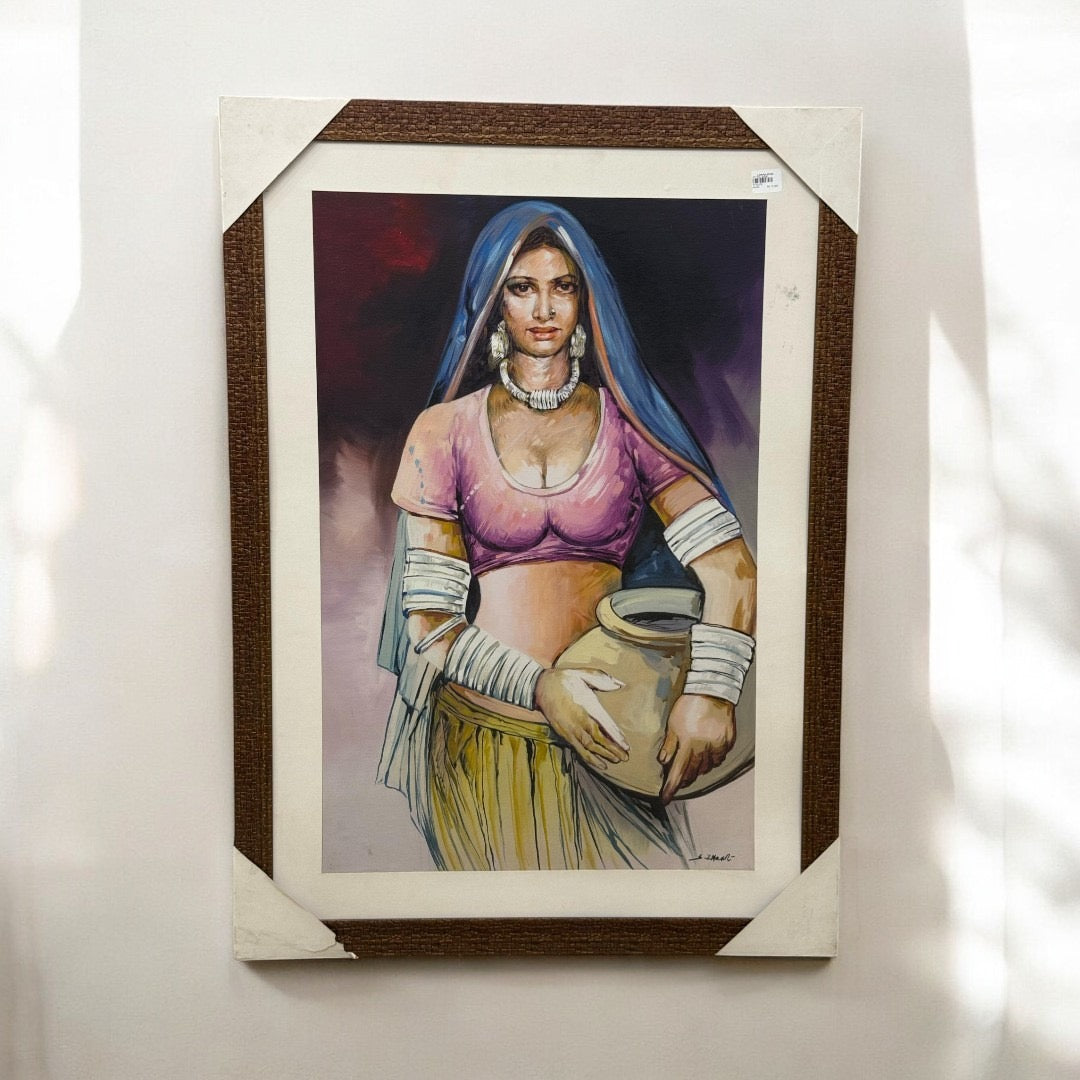 Royal Heritage Handmade Rajasthani Oil Painting on Canvas (34x46 inches)