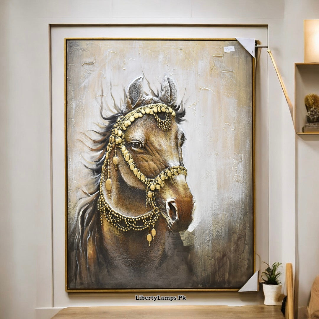 Galloping Majesty 3D Horse Wall Art with Frame (36x48 inches)