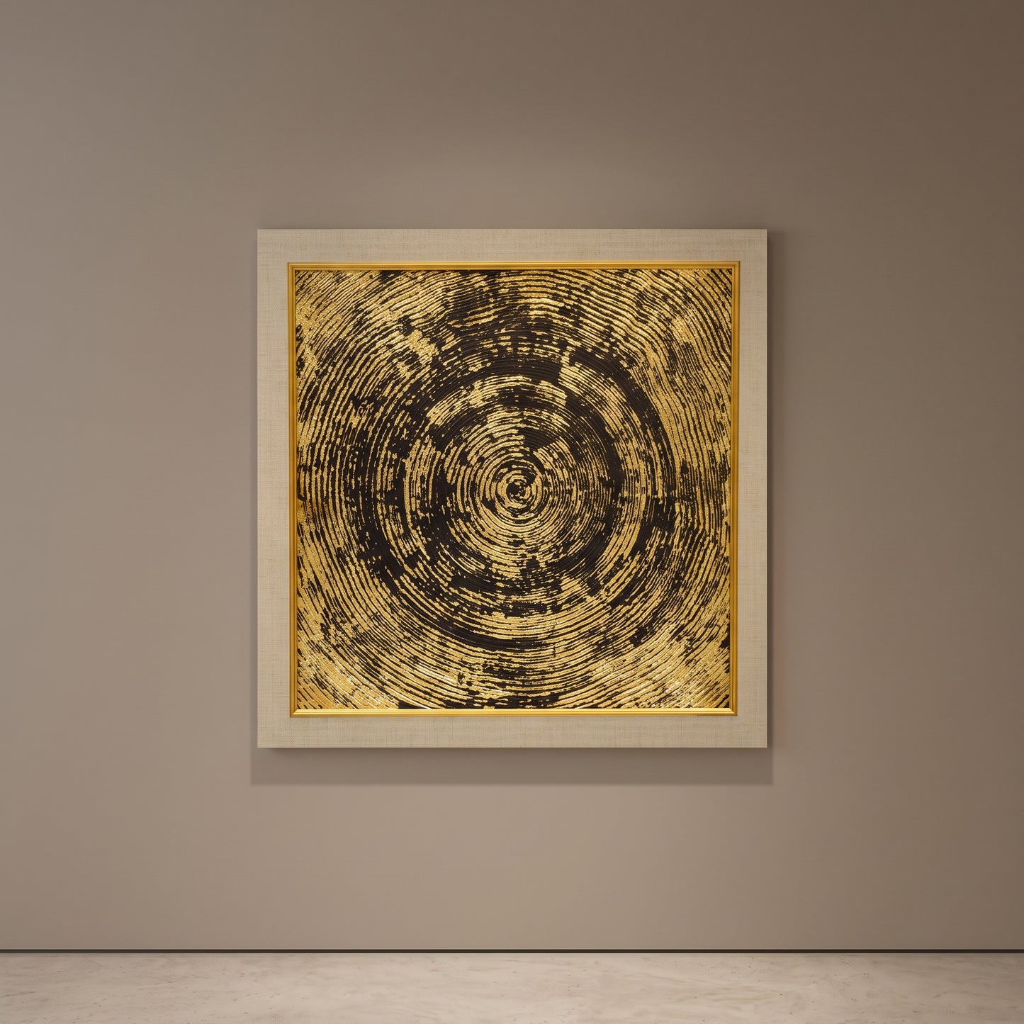 Auric Harmony™ – Abstract Gold Leaf Handmade Painting on Canvas