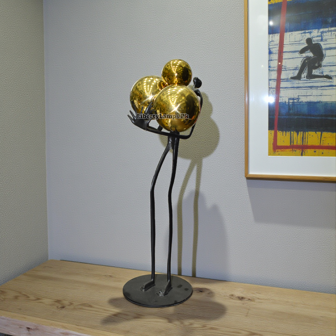 Atlas Guardian™ – Decorative Metal Man with Metallic Balls (15 Inch Height)