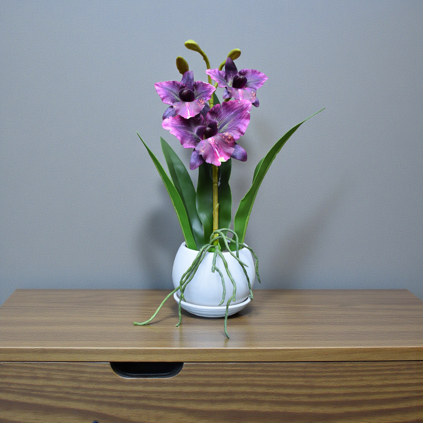 Velvet Bloom™ – Fancy Flower Arrangement Pair (18 Inch Height)
