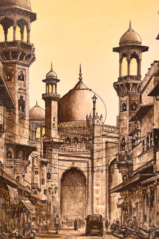 Heritage of Lahore – Old Lahore Handmade Oil Painting on Canvas