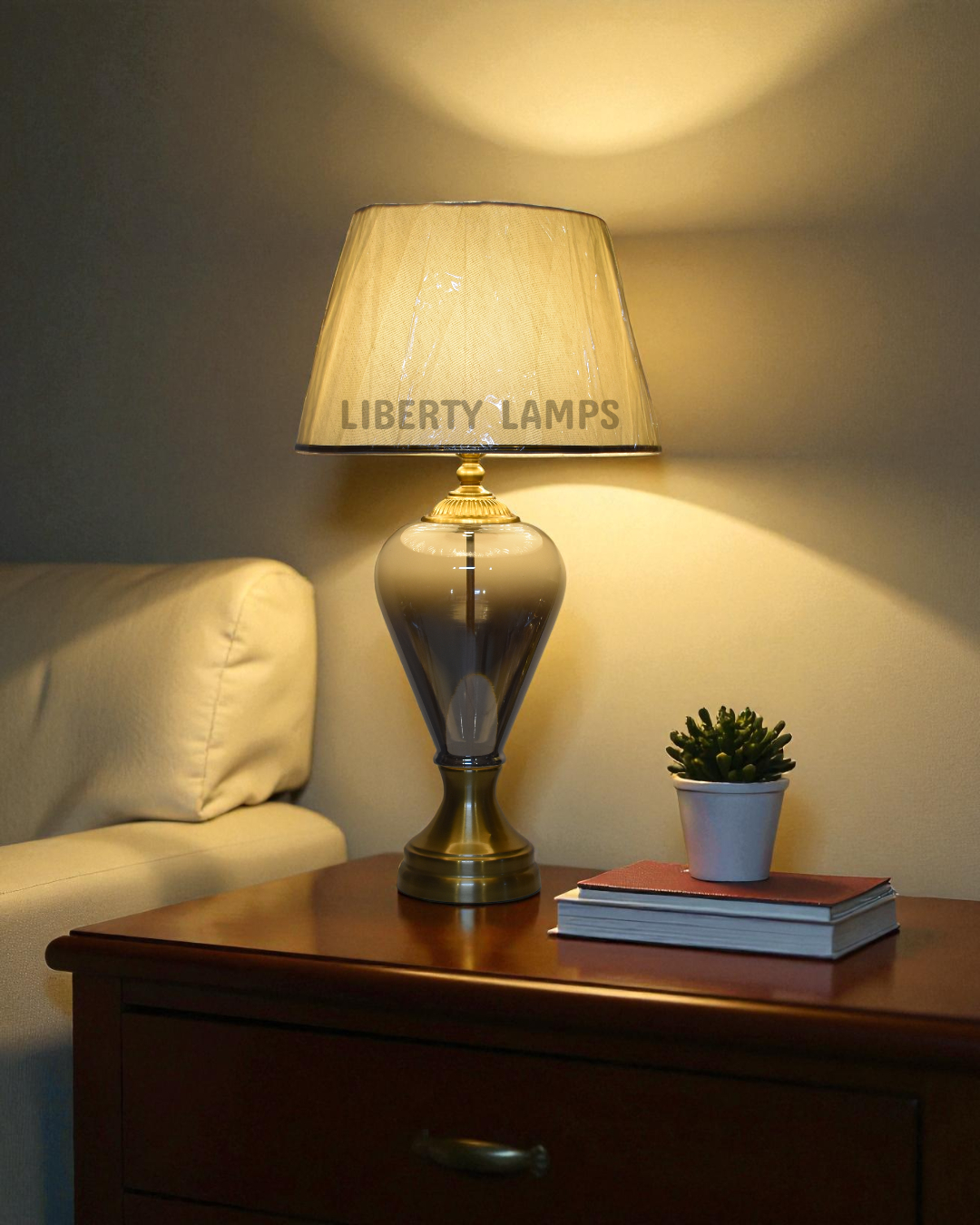 Majestic Glass Elegance Table Lamp (Pair)