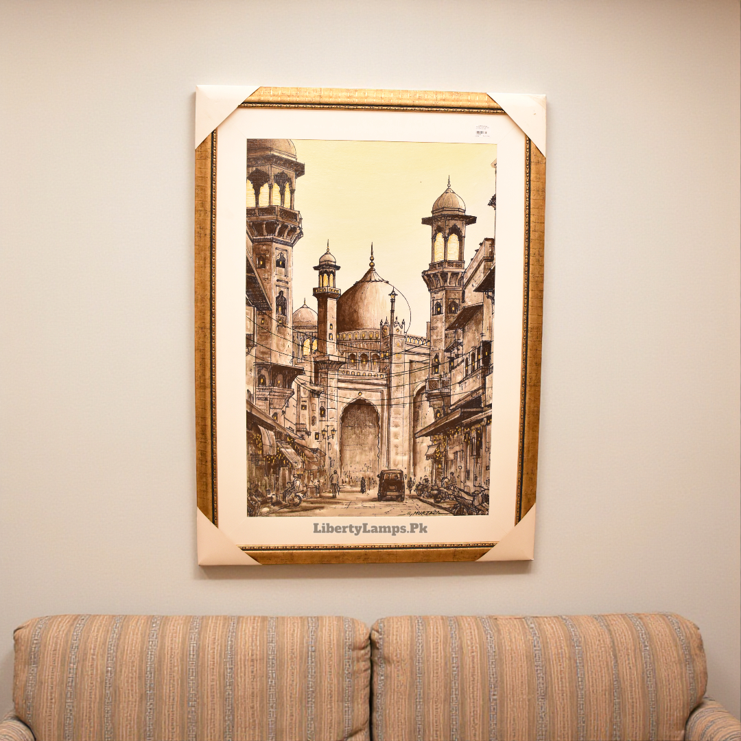 Old Lahore Handmade Oil Painting – Heritage & Cultural Wall Art