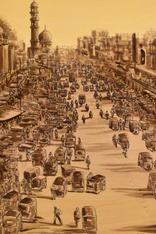 Timeless Heritage – Old Lahore Handmade Oil Painting