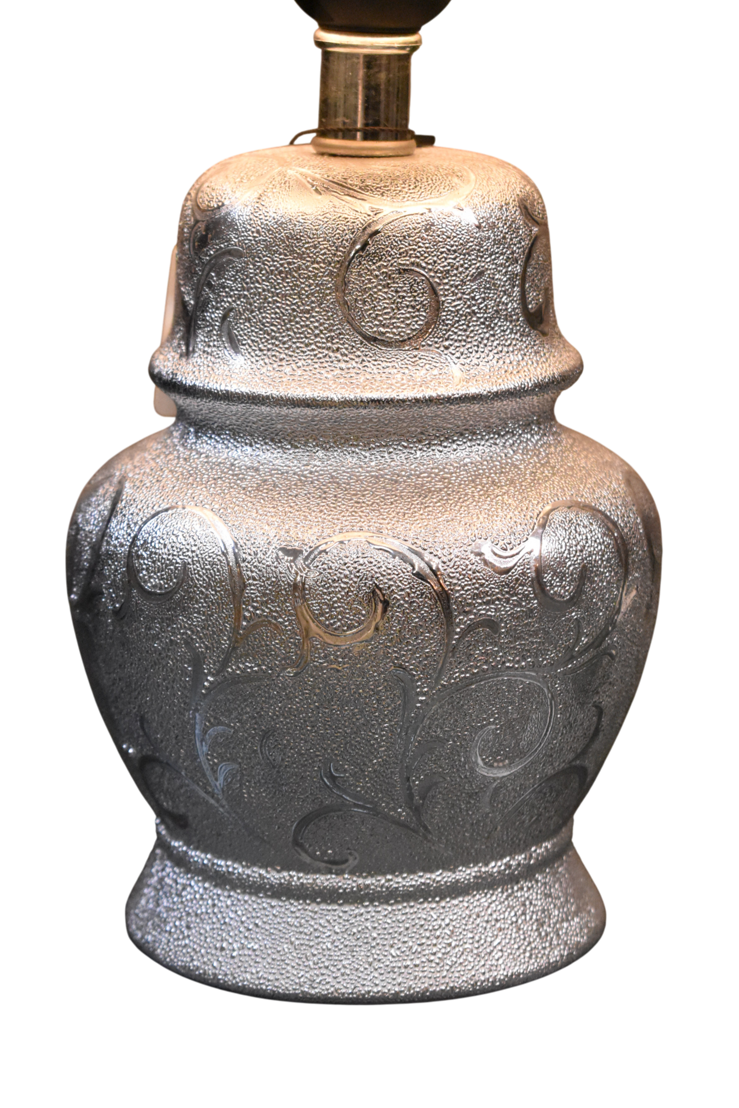 Silver Porcelain Table Lamp Pair