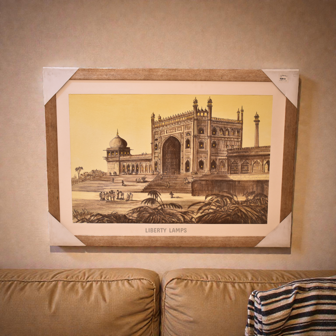 Sacred Grandeur Jama Masjid Oil Painting (Single)