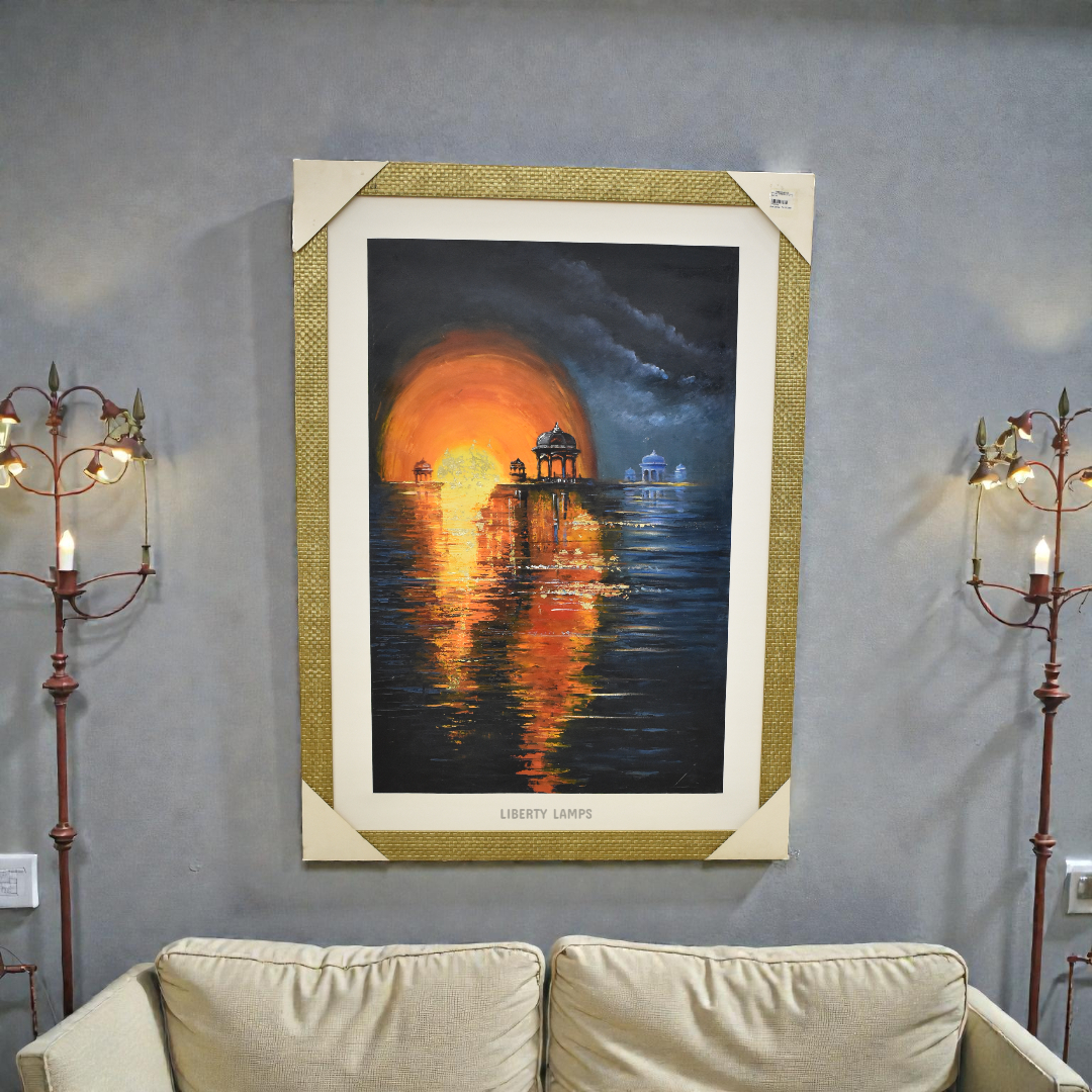Golden Horizon Landscape Oil Painting (Single)