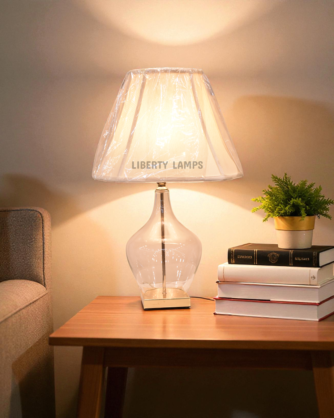 Luminous Aura Glass Table Lamp (Pair)
