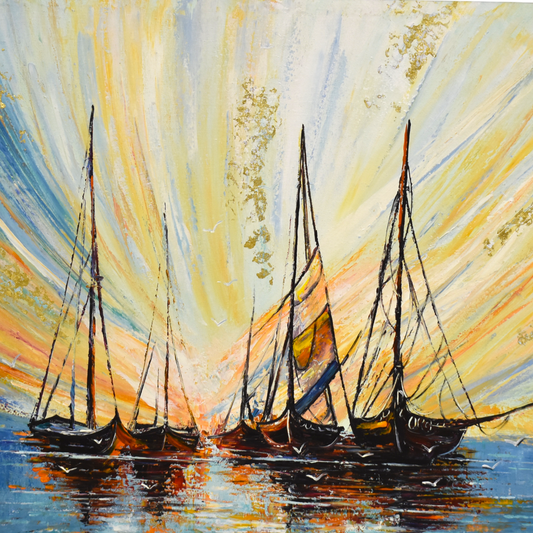 Ocean Drift™ – Handmade Boat Oil Painting on Canvas