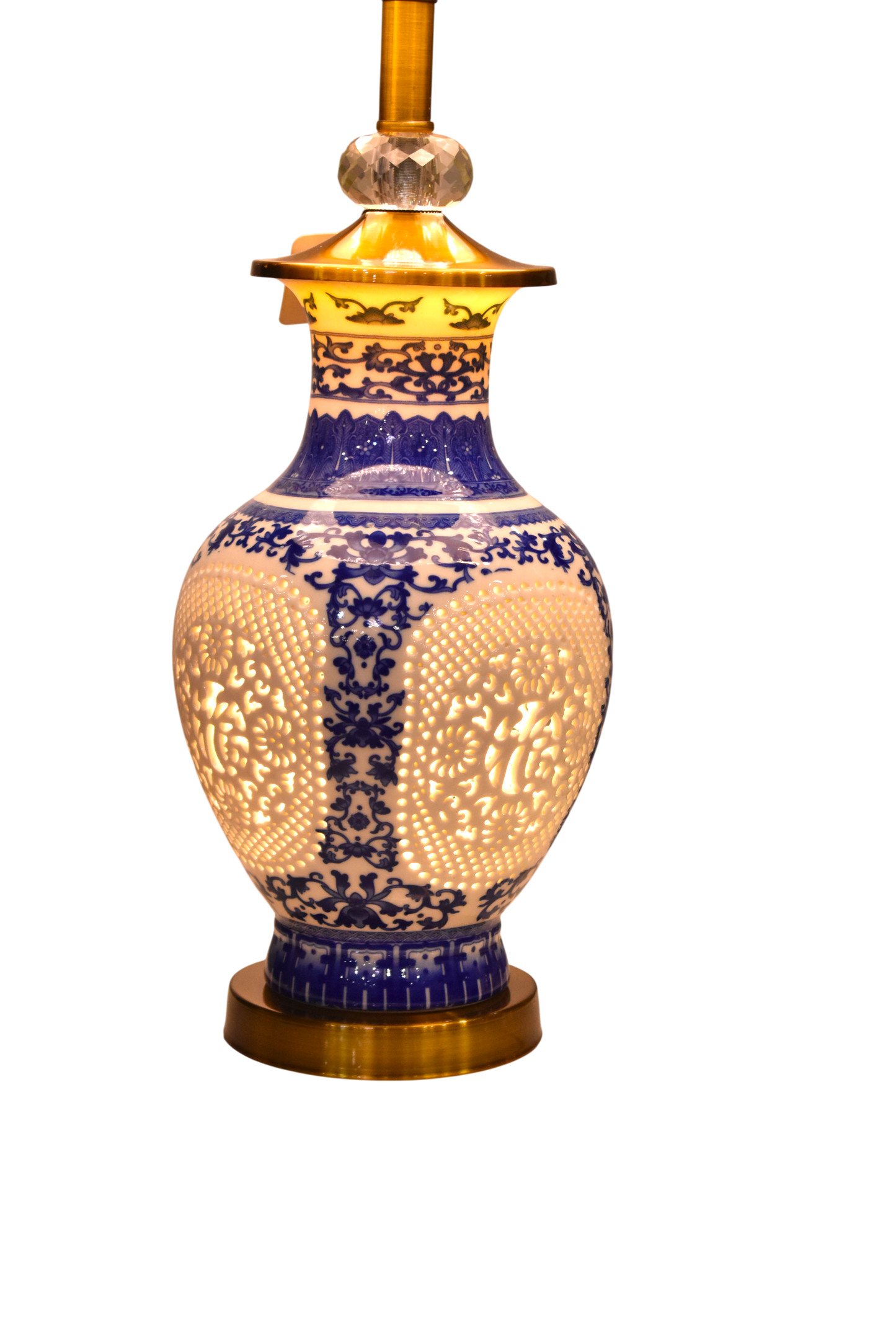 Sapphire Bloom Blue Pottery Table Lamp (Pair)