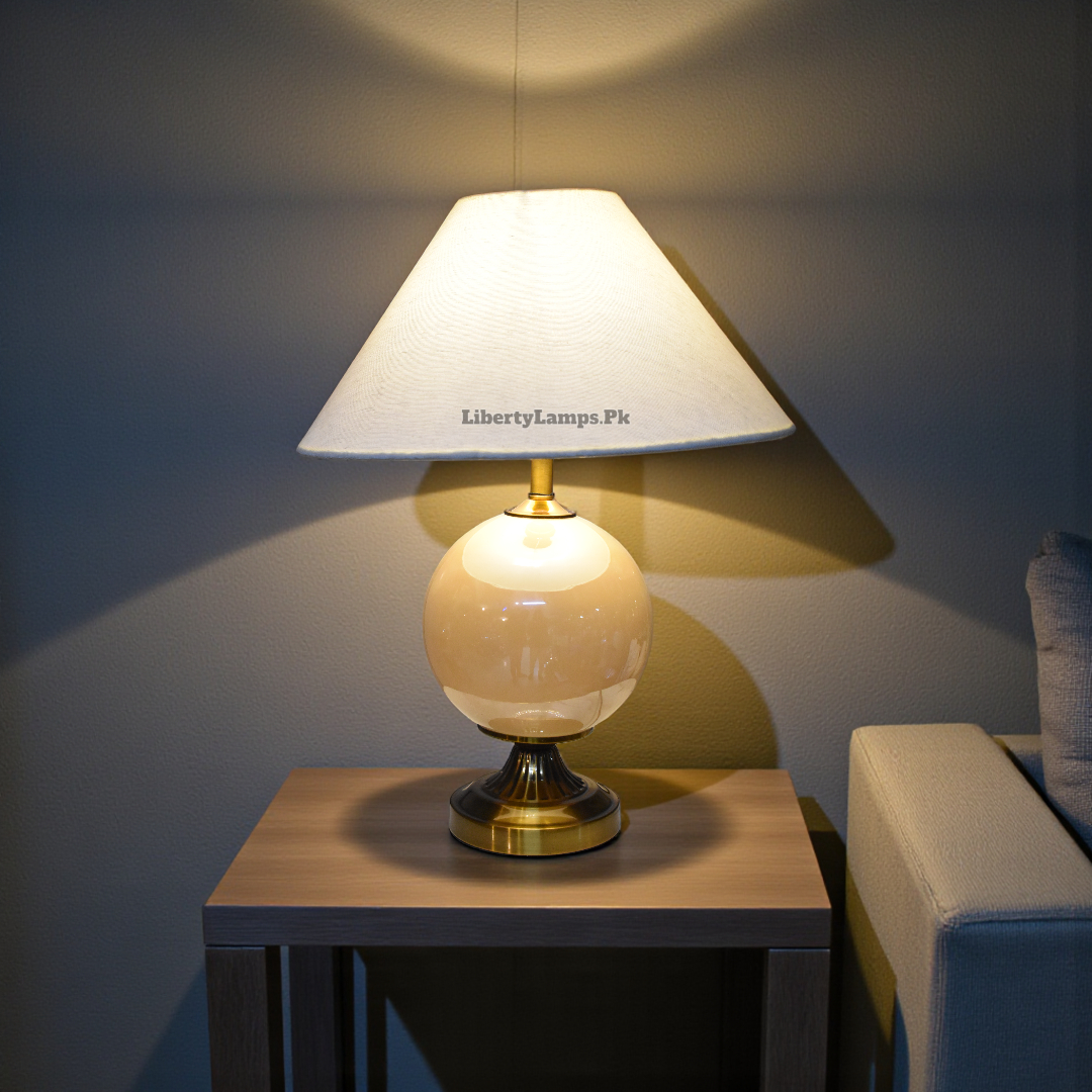 Moonveil Glow – Milky Glass Table Lamp (Single)