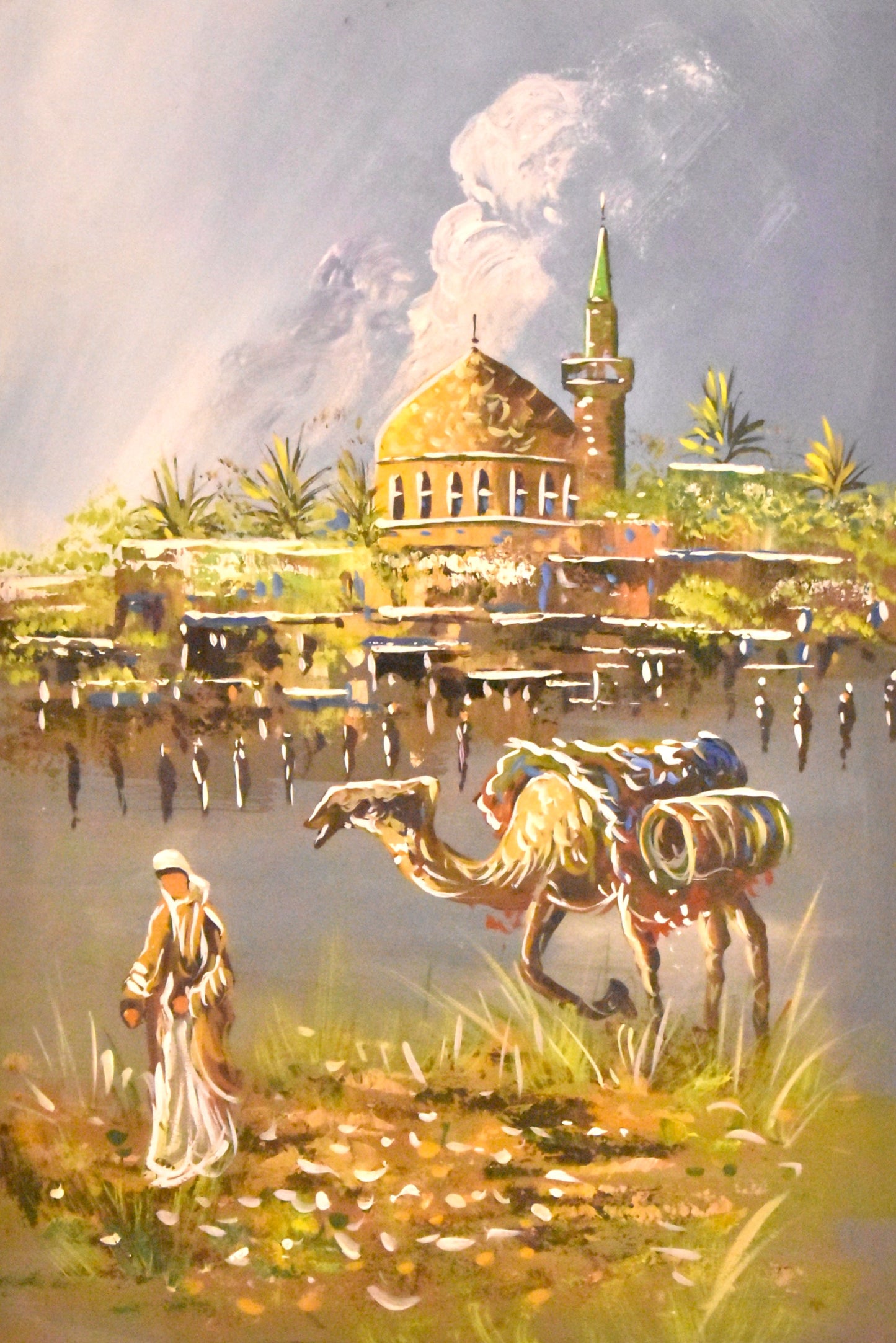 Desert Passage™ – Man with Camel Landscape Oil Painting on Canvas
