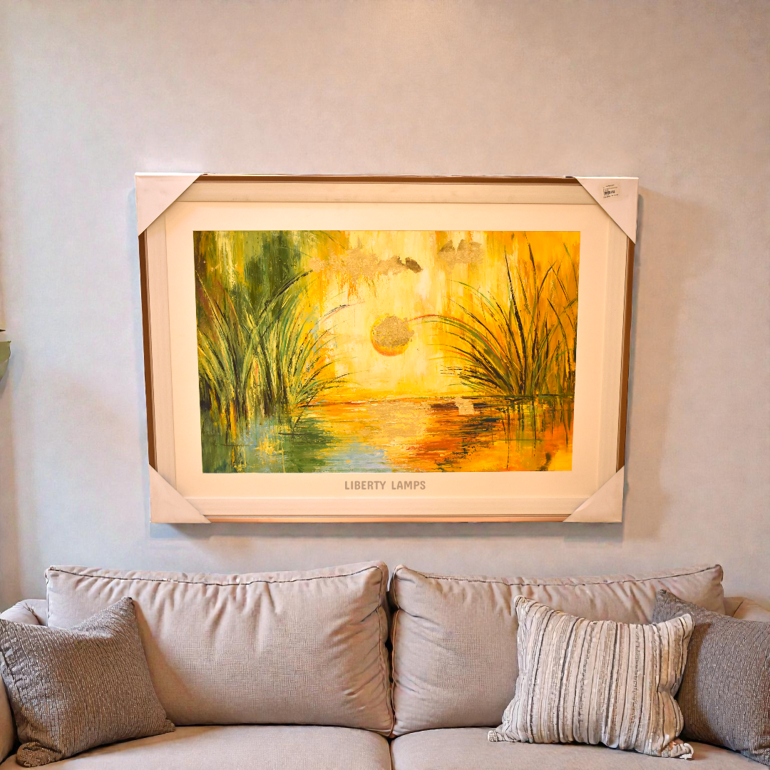 Golden Horizon Landscape Oil Painting (Single)