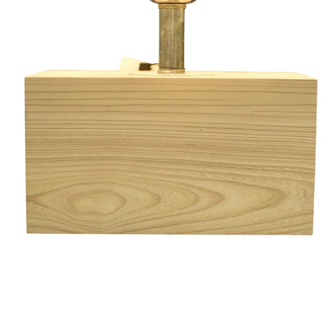 Timber Elegance Wooden Table Lamp (Pair)