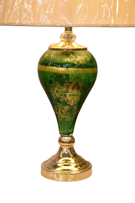 Emerald Bloom™ – Printed Glass Lamp Pair
