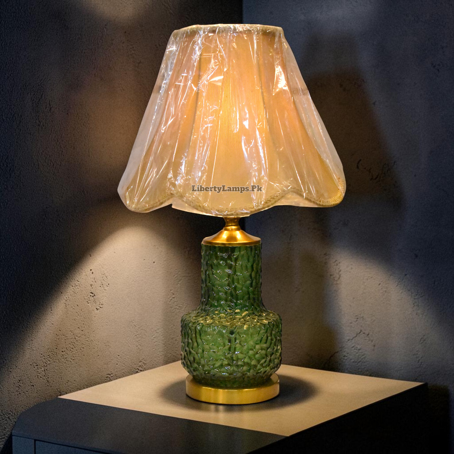 Emerald Glow™ – Green Glass Lamp Pair