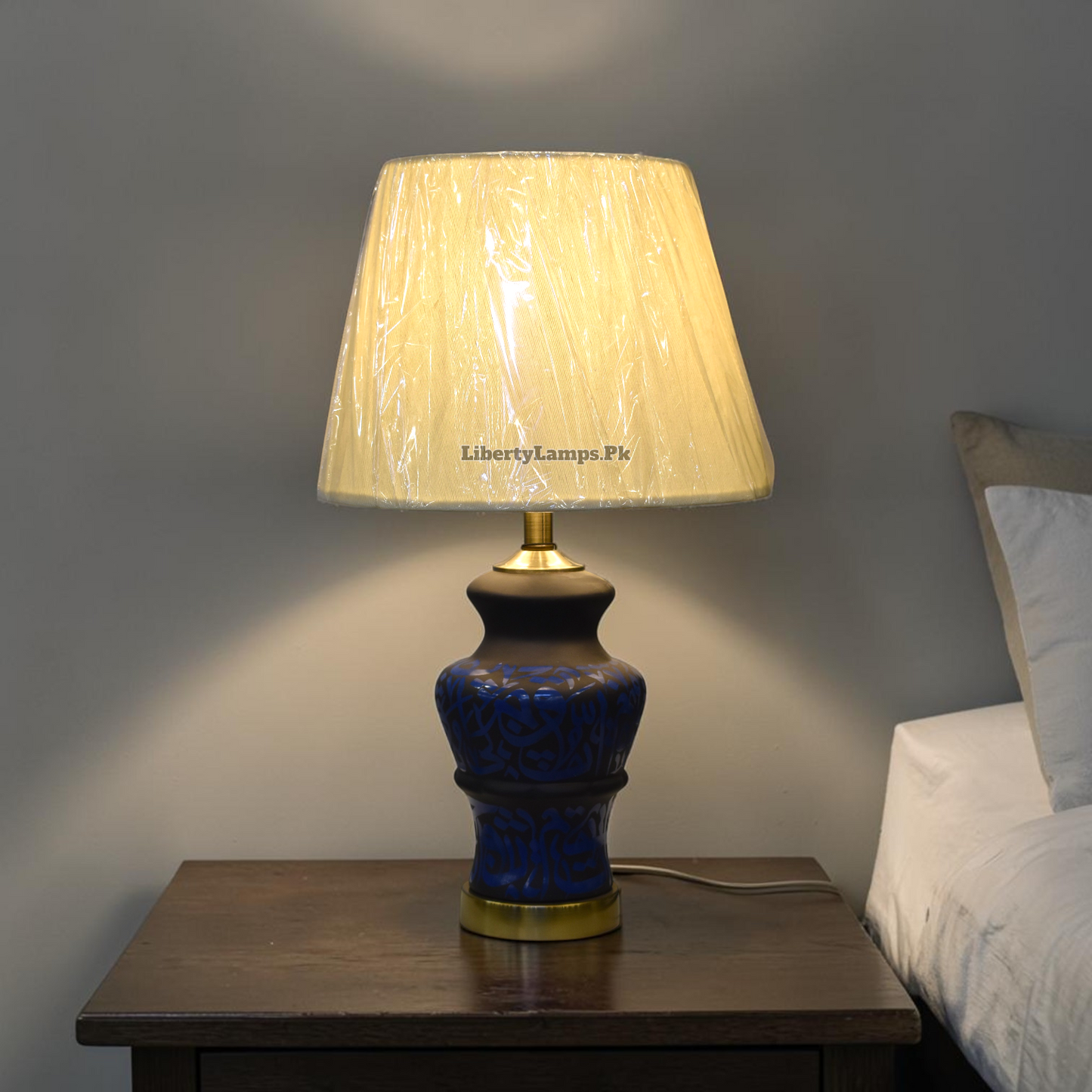 Artisan Script™ – Handmade Calligraphy Porcelain Lamp Pair