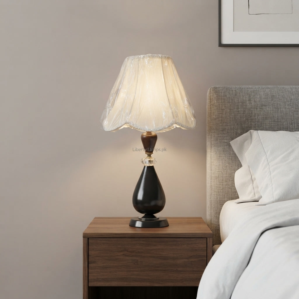 Wooden Heritage – Elegant Wooden Table Lamp Pair