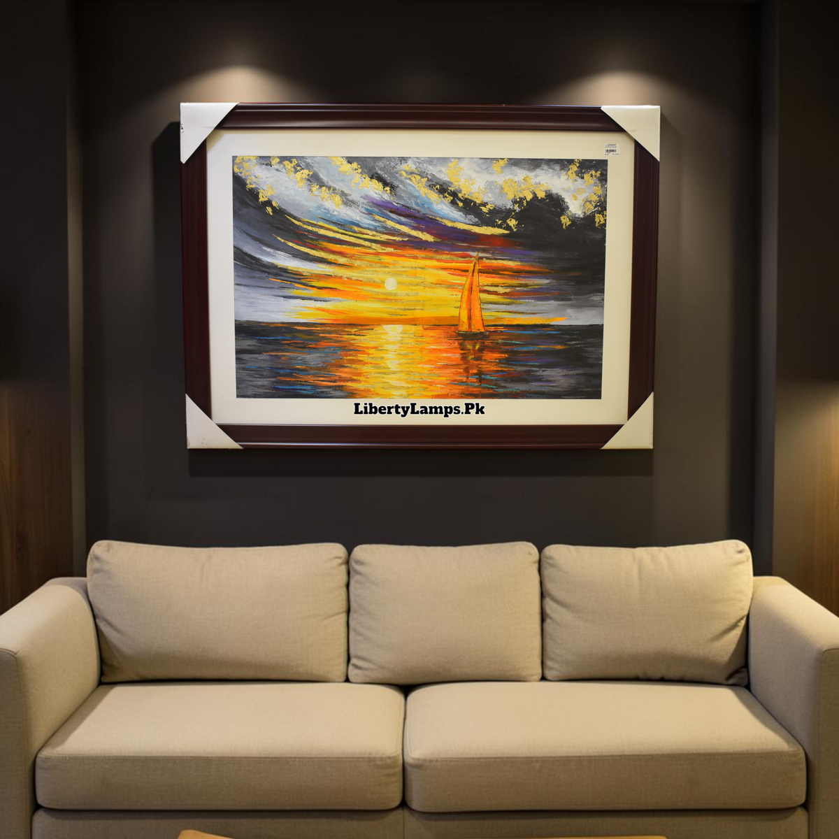 Serene Boat Scene – Artistic Handmade Oil Painting on Canvas