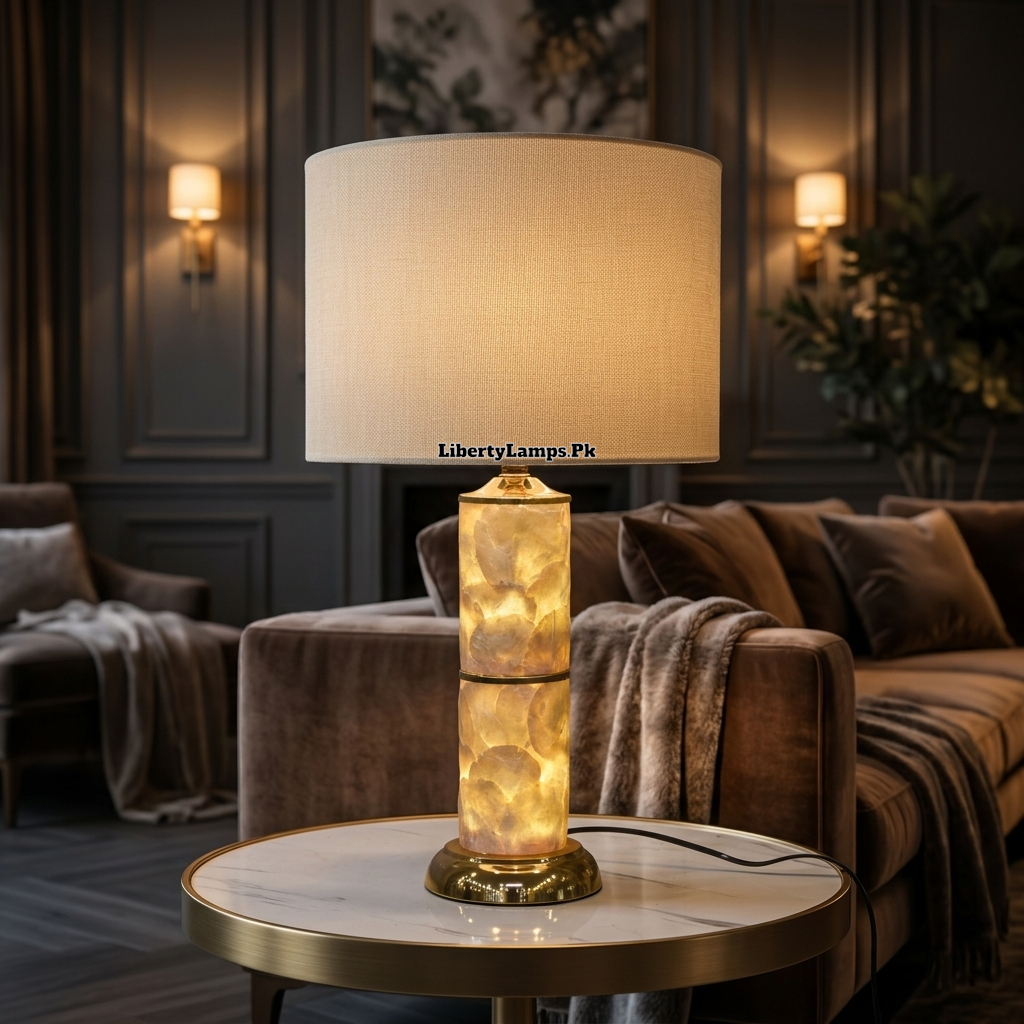 Pearl Essence – Elegant Mother of Pearl Table Lamp Pair