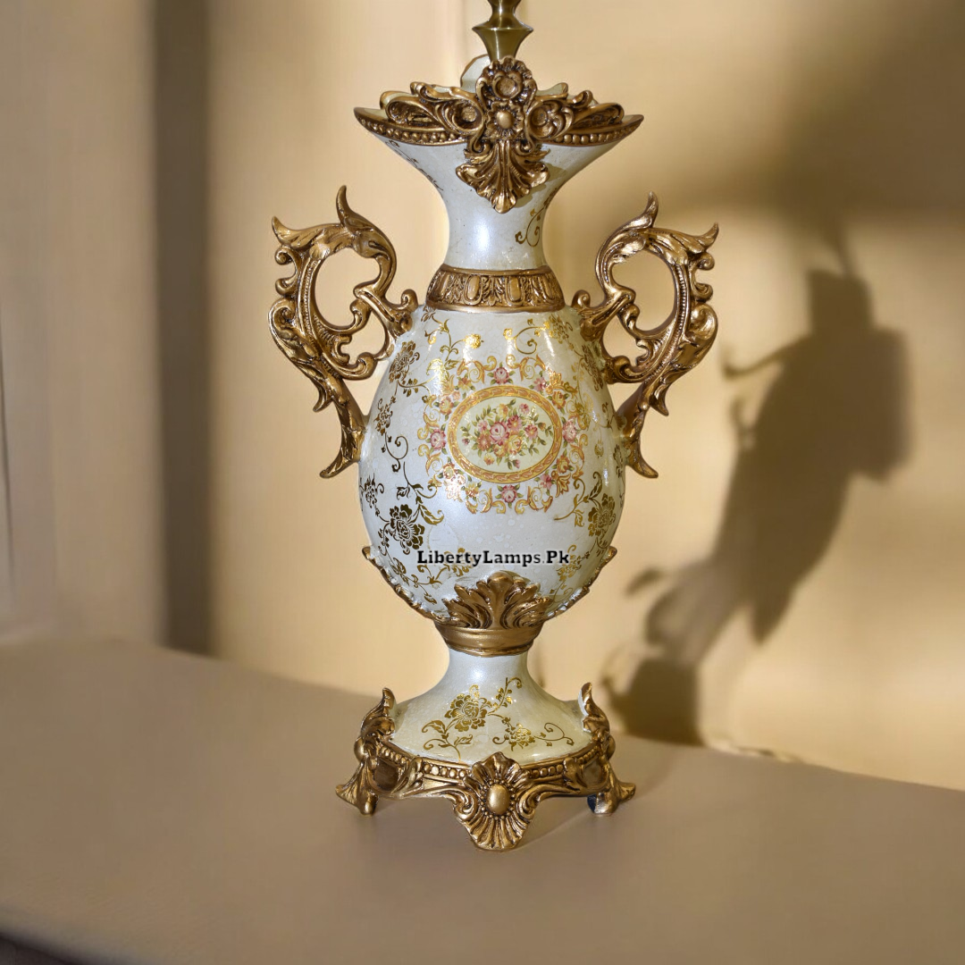 Blossom Elegance Resin Table Lamp β Floral Charm (Pair)