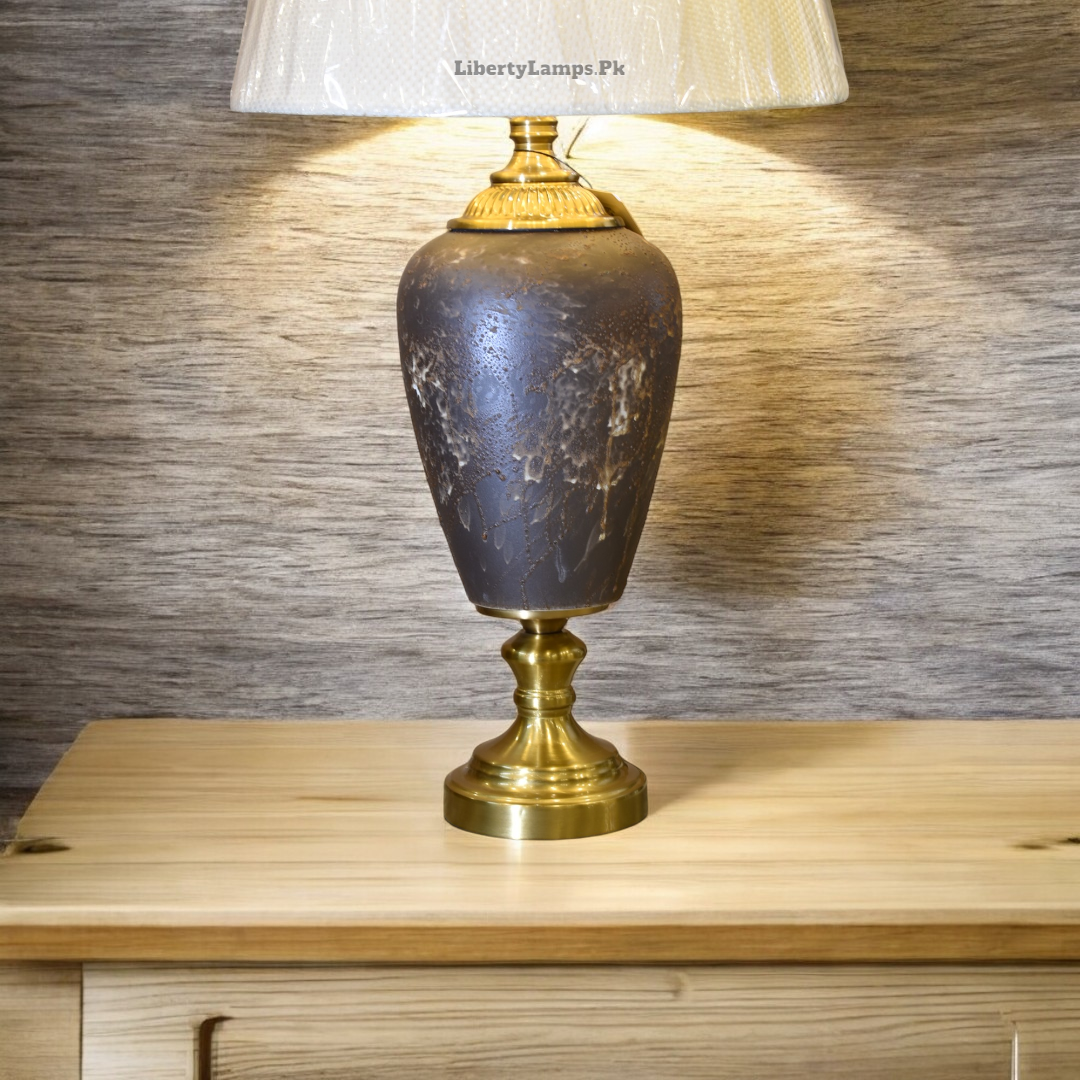 Rustic Charm Terracotta Lamp β Textured Brown Finish (Pair)