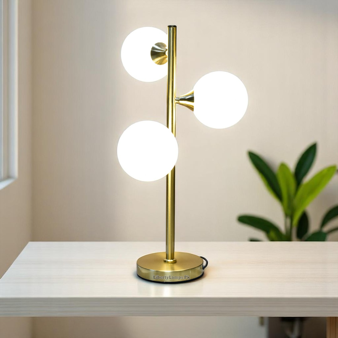 3-Globe Modern Table Lamp (Pair)