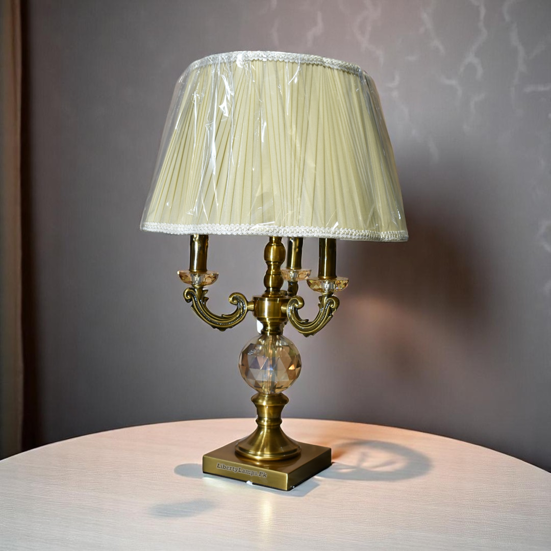 ✨ Metal Crystal Table Lamps with 4 Lights (Pair)