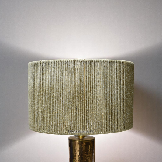 ✨ Copper Cylinder Table Lamps with Cane Shades (Pair)