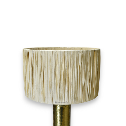 ✨ Brass Cylinder Table Lamps with Cane Shades (Pair)