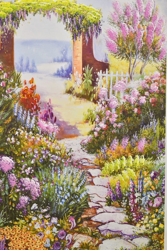 🌸 Blooming Horizons – Landscape Floral Oil Painting (Single)