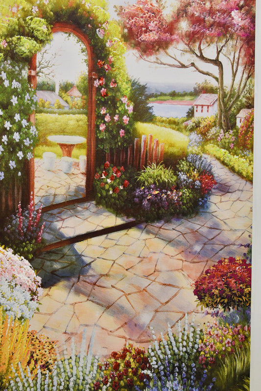 🌸 Blooming Horizons – Landscape Floral Oil Painting (Single)