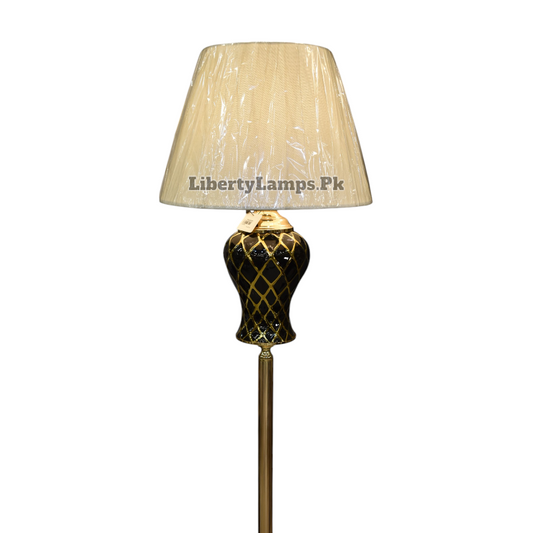 💡 Black & Gold Porcelain Candy Floor Lamp (Single) 💡
