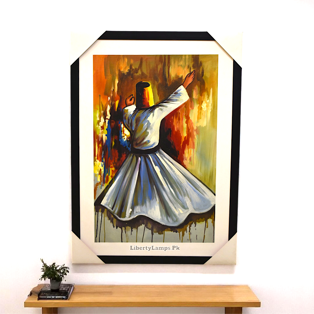 Whirling Serenity – Sufi Old City Oil Painting on Canvas (Single) 🕋