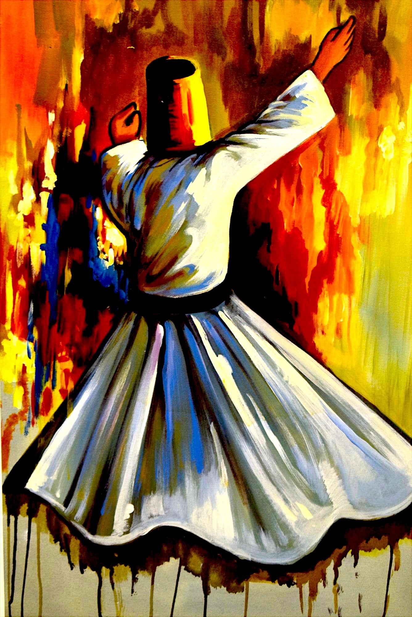 Whirling Serenity – Sufi Old City Oil Painting on Canvas (Single) 🕋