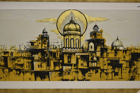 🏙️ Urban Legacy – Old City Oil Painting (Single)