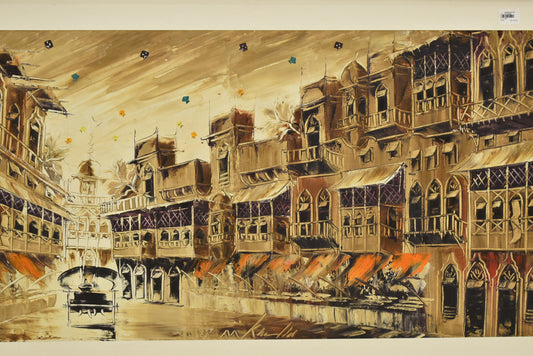 🏙️ Heritage Echo – Old City Oil Painting (Single)