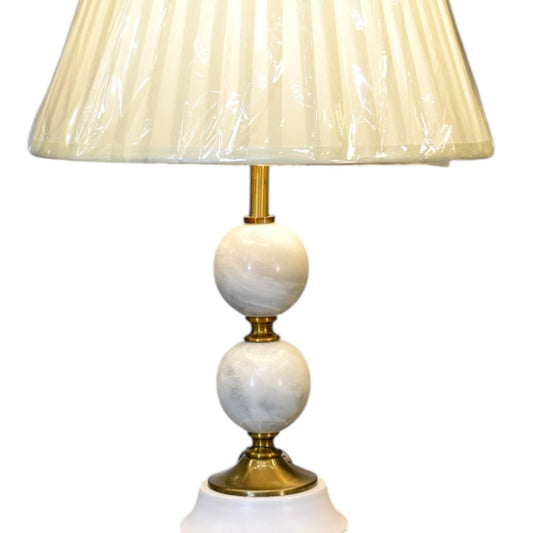 ✨ Marble Twin Globe Table Lamp – 28 Inch (Pair)