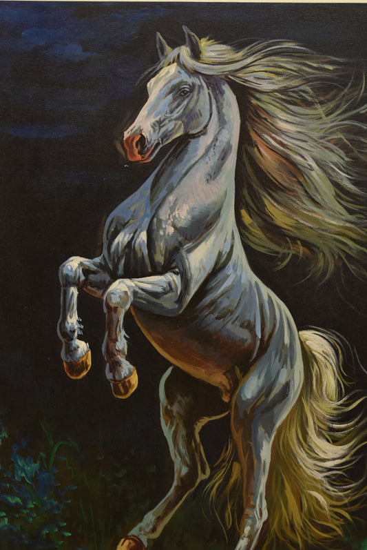 🏇 Grace in Motion – Horse Oil Painting –