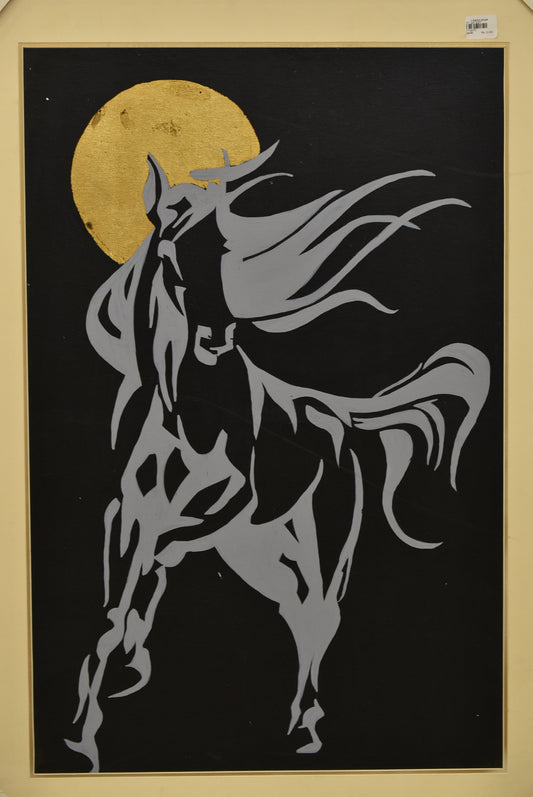 🐎 Noble Stride – Horse Painting –34x46 Inch Framed Canvas (Single)