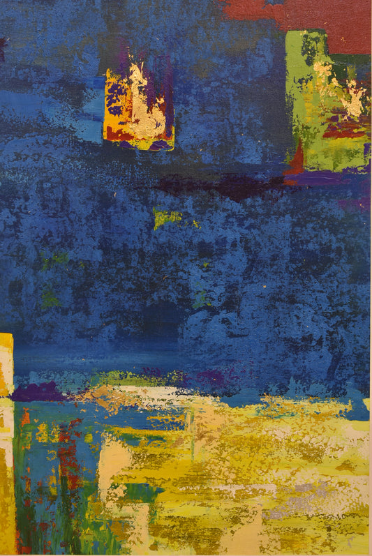 🎨 Mirage Motion – Abstract Oil Painting – 34x46 Inch Framed Canvas (Single)