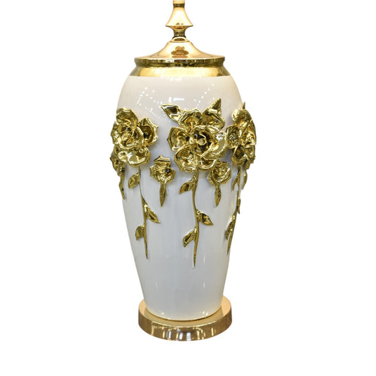 Porcelain Flower Design Table Lamp (Pair)
