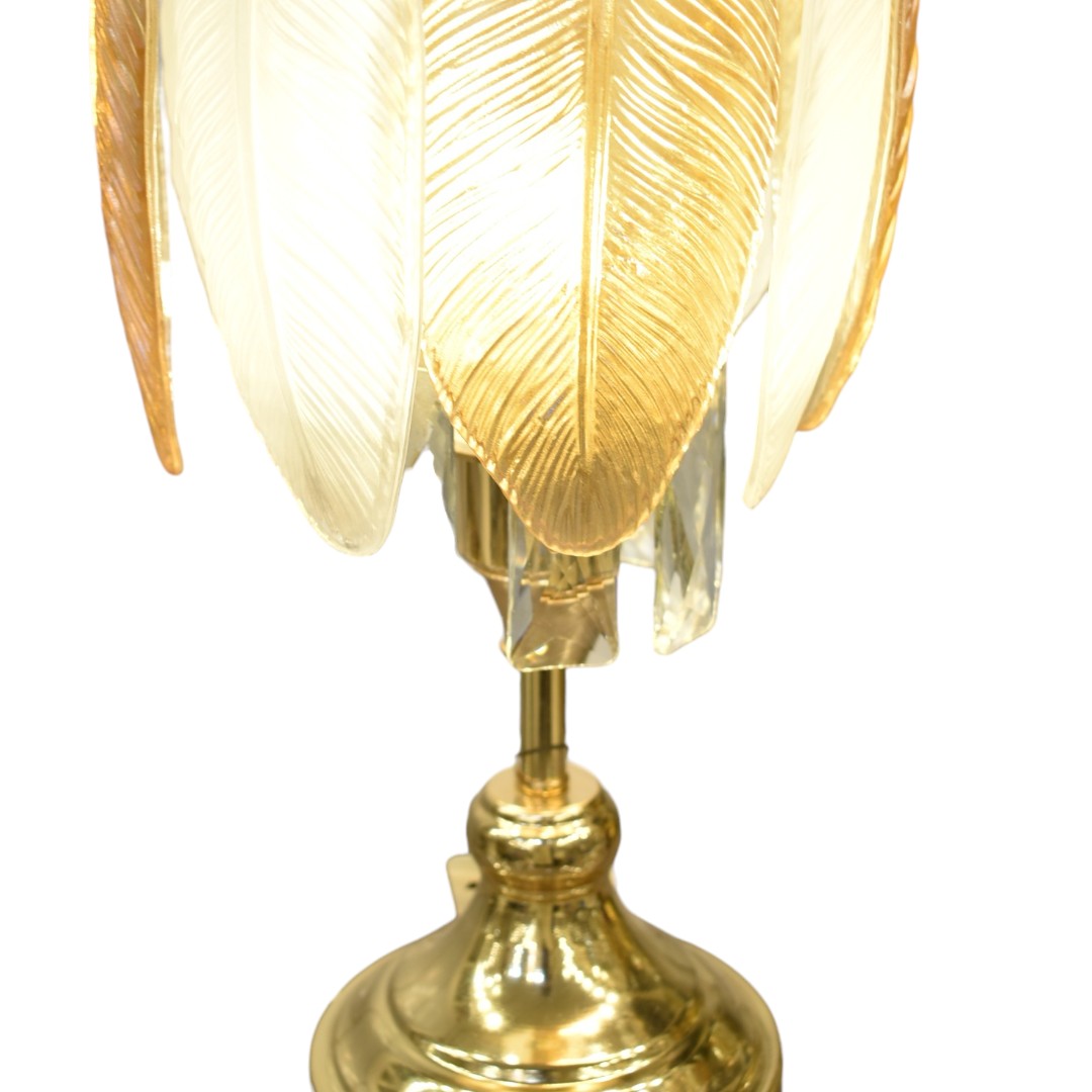 Verdant Glow – Fancy Glass Leaf Style Table Lamp (Pair)